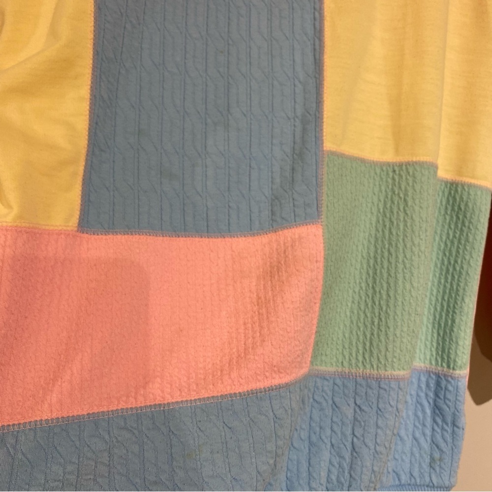 Vintage Pullover color block pastel 3D Cable knit Northern Spirit Petites kawaii - Picture 8 of 10
